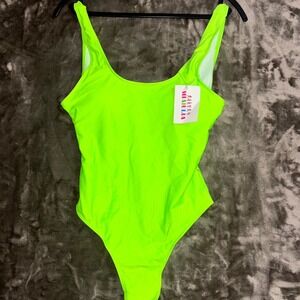 Miaiulia High Cut One Piece Bikini Swimsuit Womens Small Green Beachwear Padded